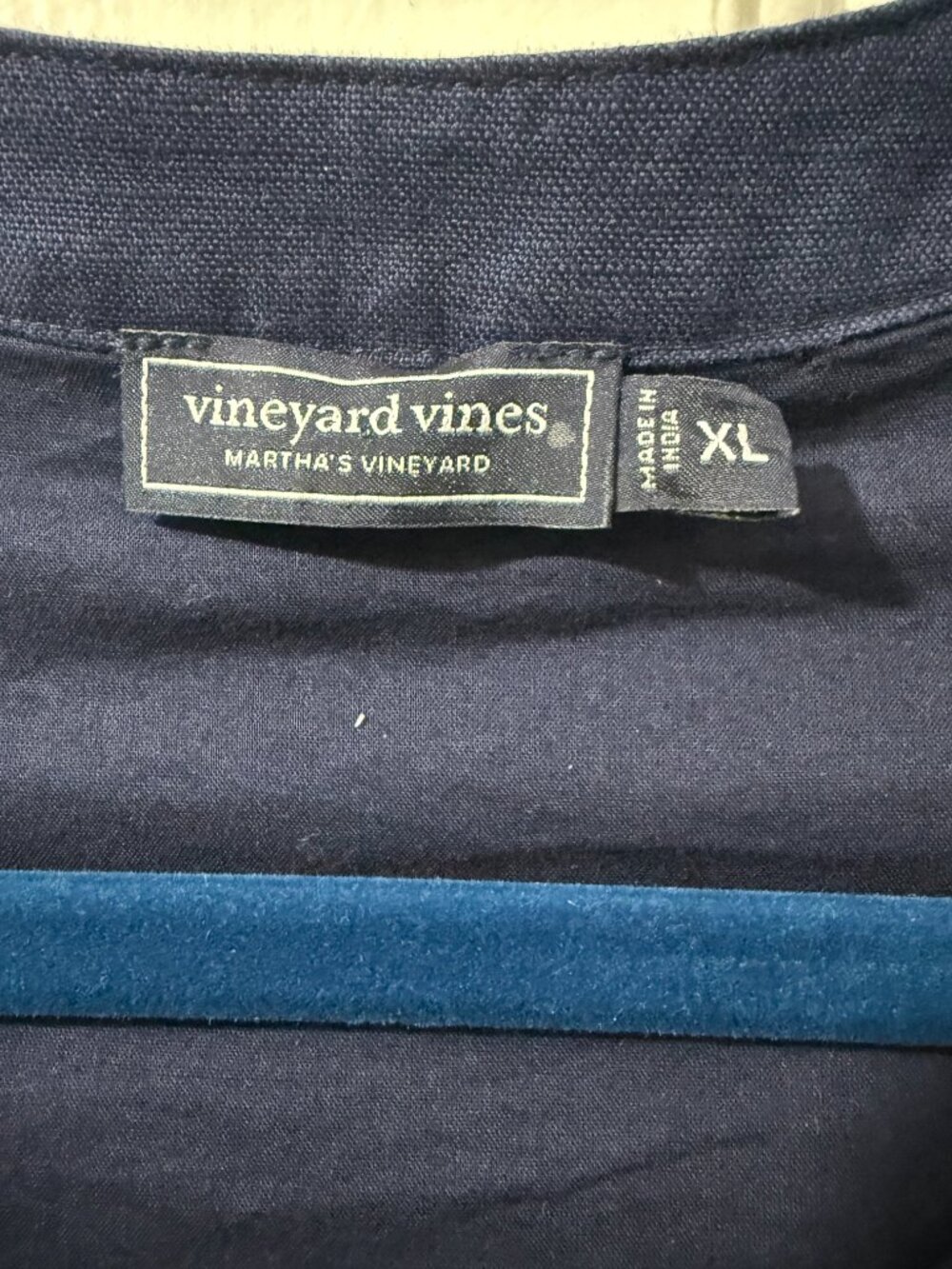 NEVER WORN.  Navy Linen Sleeveless Button-Front Dress - Picture 8 of 8